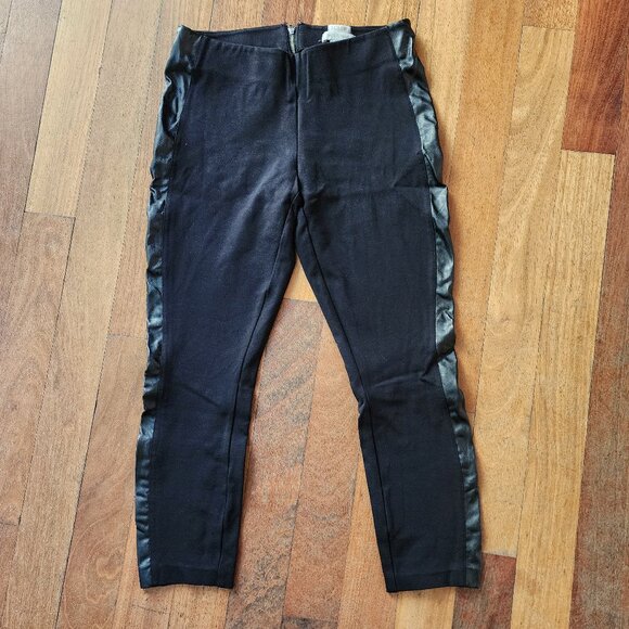 J. Crew Gigi Pants With Faux Leather Tuxedo Stripe Size 4 - Picture 3 of 10